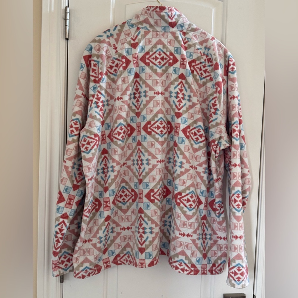Eddie Bauer 1/4 Zip Pullover Fleece Jacket Women’s 3X Pastel Southwest Western - Picture 10 of 10
